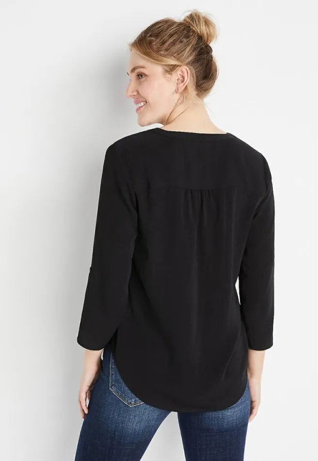 34 Sleeve Popover Blouse Women Maurices Tops
