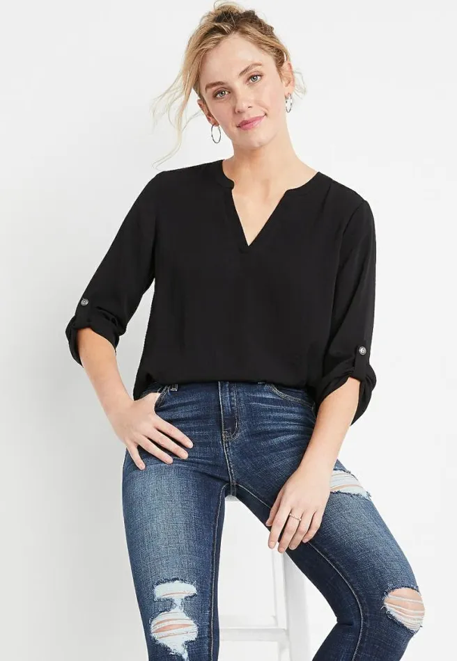 34 Sleeve Popover Blouse Women Maurices Tops
