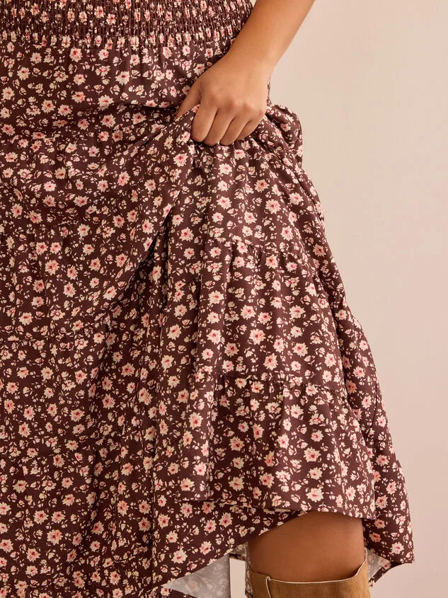 Abrielle Floral Tiered Midi Skirt Brownpink Women Altar039d State Bottoms Abrielle Floral Tiered Midi Skirt Brownpink Women Altar039d State Bottoms