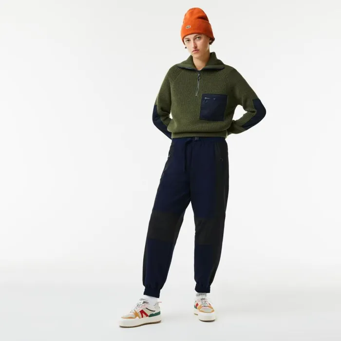 Activewear Women Lacoste Women039s Badge Colorblock Joggers Navy Blue Black R8p