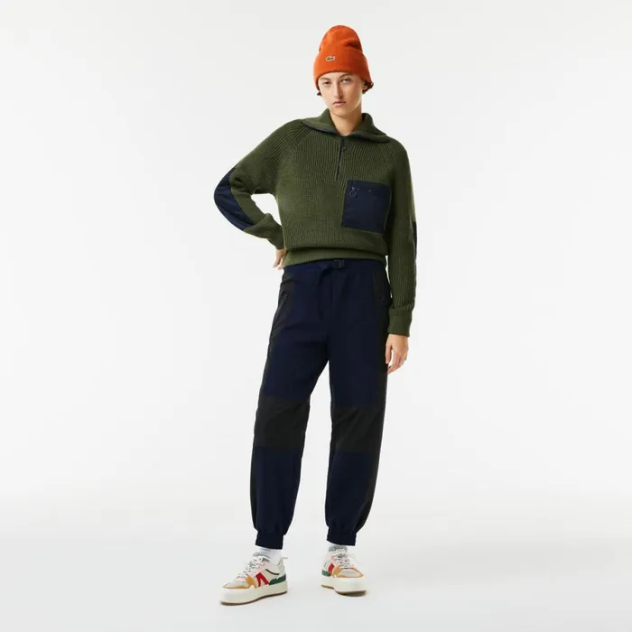 Activewear Women Lacoste Women039s Badge Colorblock Joggers Navy Blue Black R8p