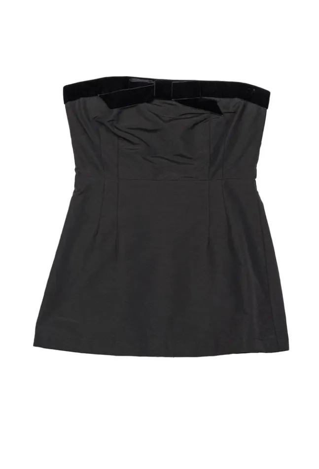 Adeline Faille Strapless Top With Velvet Bow Women Ciao Lucia Sleeveless Tops