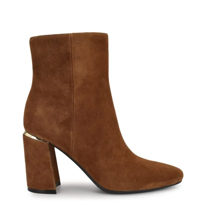 Ailet 92159 Square Toe Booties Natural Suede Women Nine West Boots and Booties