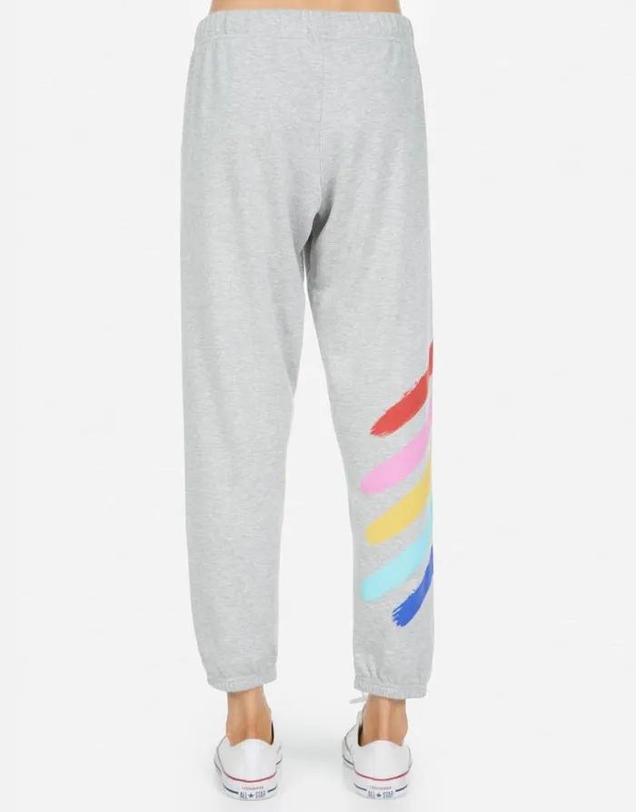 Alana Painted Evil Eye Heather Grey Women Lauren Moshi Crop Sweatpants