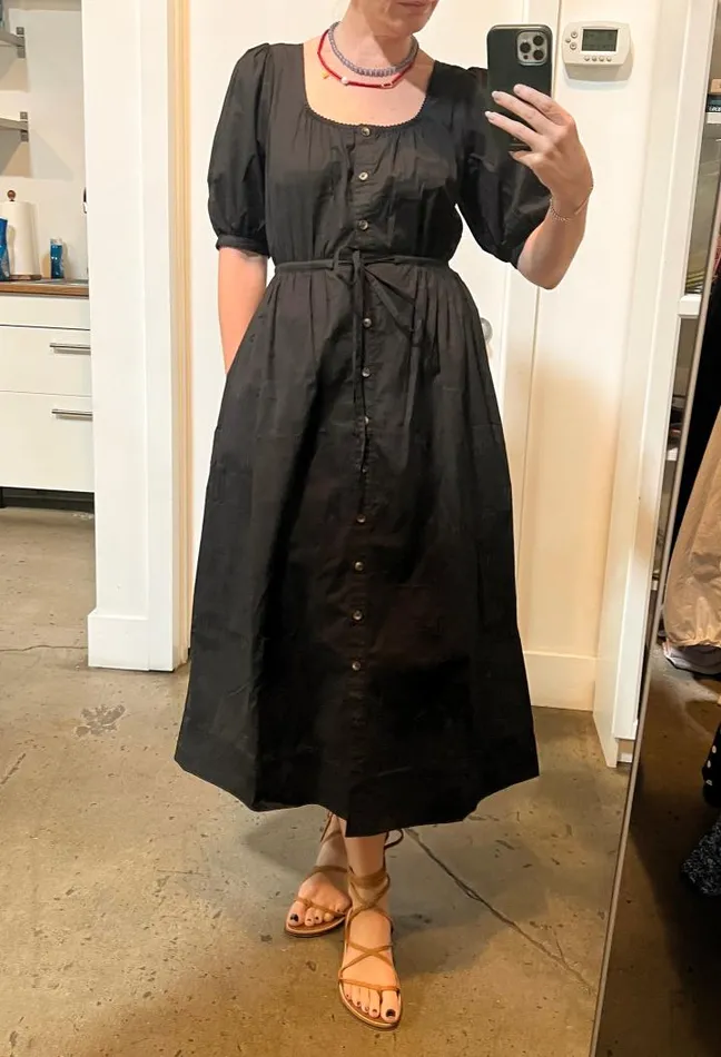 Albertine Black Cotton Dress Women Ciao Lucia Long Dresses