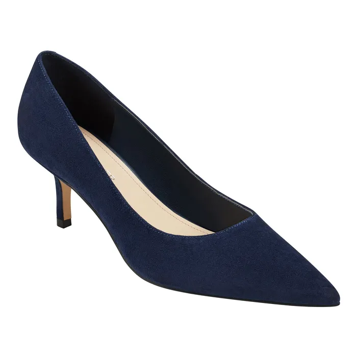 Alola Pump Dark Blue Suede Women Heels and Pumps Marc Fisher