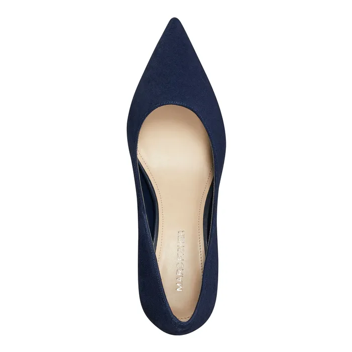 Alola Pump Dark Blue Suede Women Heels and Pumps Marc Fisher