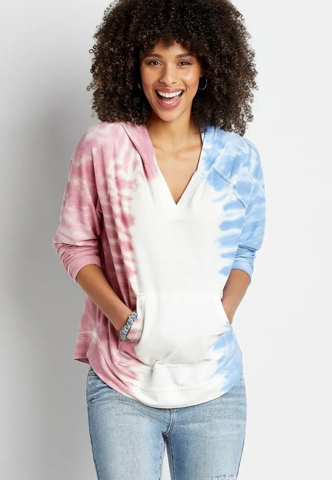 Americana Tie Dye Hoodie Women Maurices Tops