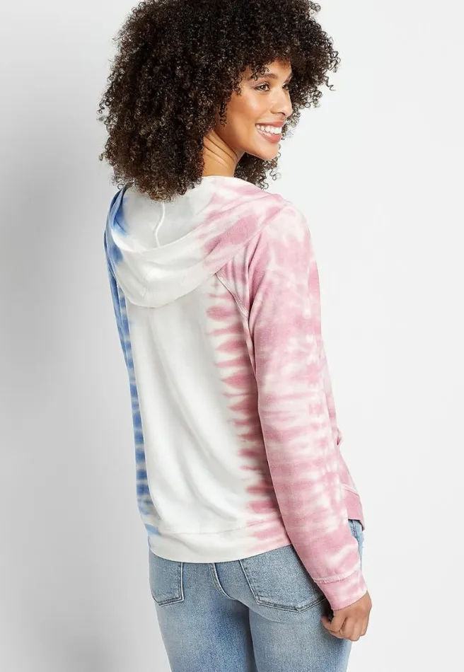 Americana Tie Dye Hoodie Women Maurices Tops
