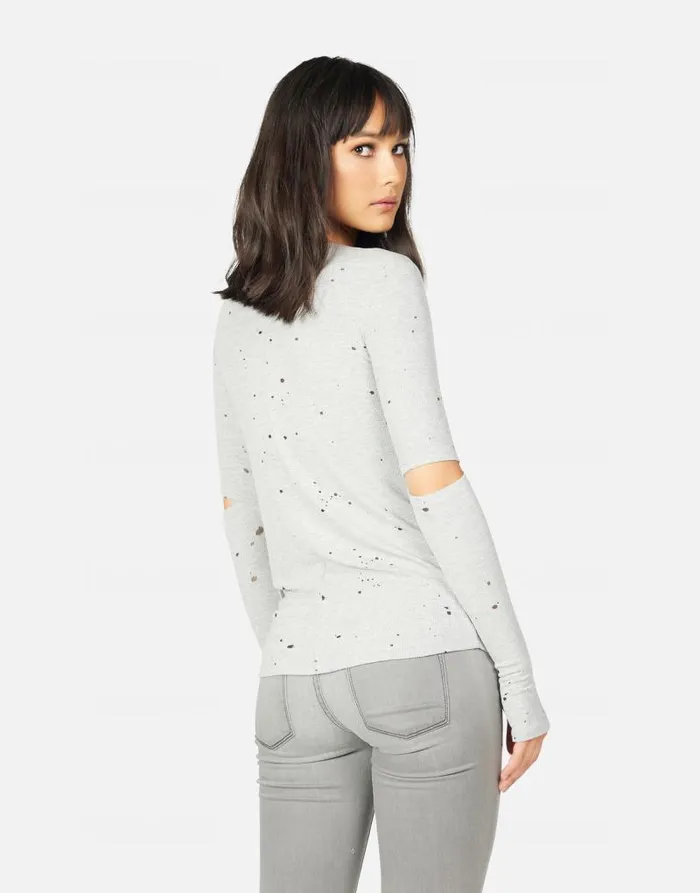 Amora Tiger Def Leppard Heather Grey Women Lauren Moshi Long Sleeve