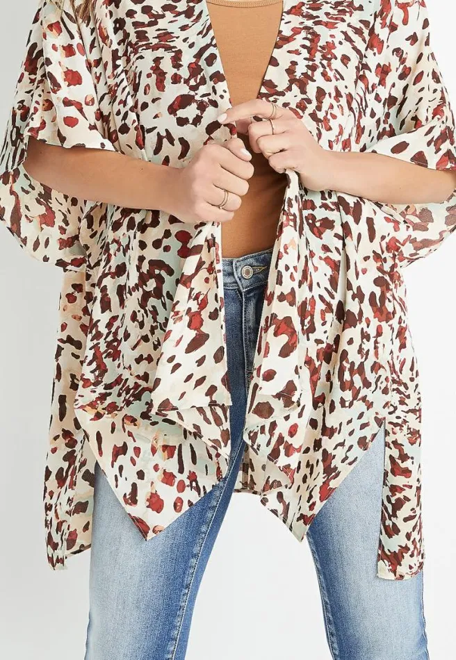 Animal Print Ruana Women Maurices Tops