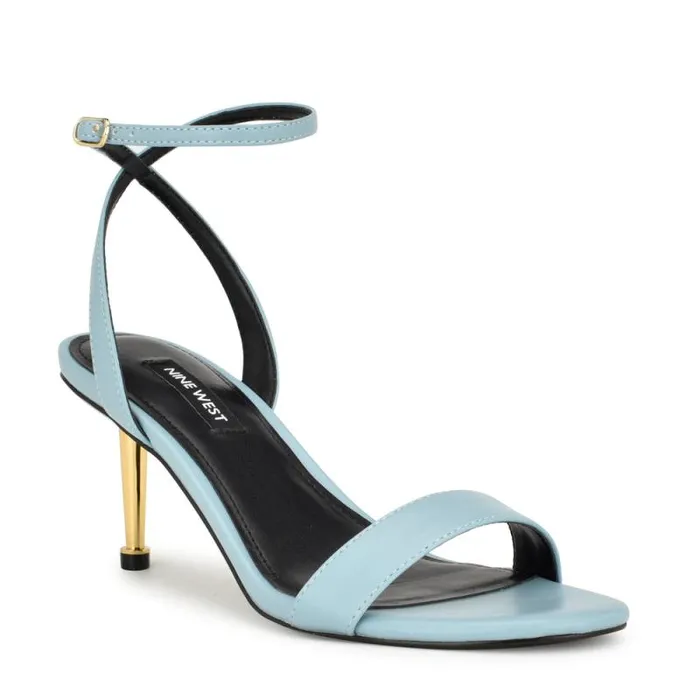 Anny Ankle Strap Heeled Sandals Blue Women Nine West Heels Anny Ankle Strap Heeled Sandals Blue Women Nine West Heels
