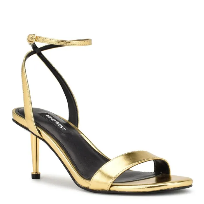 Anny Ankle Strap Heeled Sandals Gold Women Nine West Sandals Anny Ankle Strap Heeled Sandals Gold Women Nine West Sandals