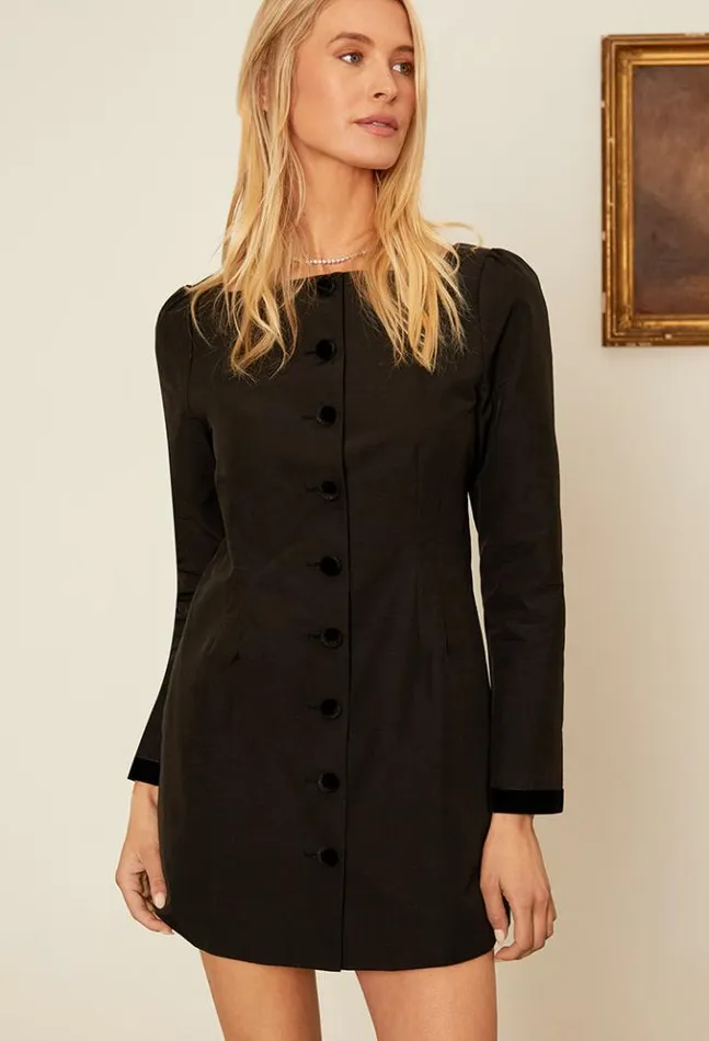 Antoinette Faille Button Down Mini Dress Women Ciao Lucia Evening Dresses