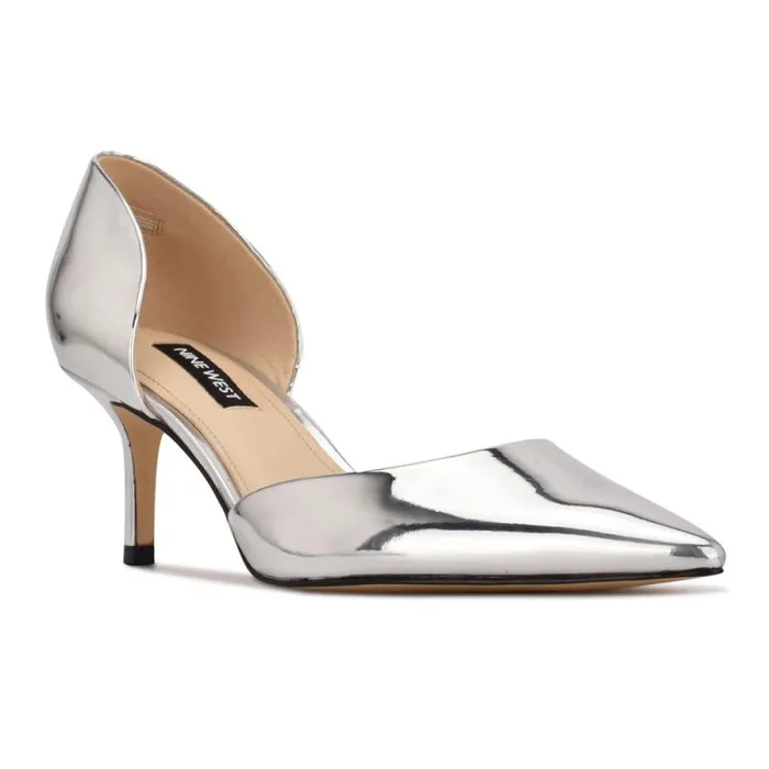 Arive Pointy Toe Pumps Silver Mirror Metallic Women Nine West Heels Arive Pointy Toe Pumps Silver Mirror Metallic Women Nine West Heels