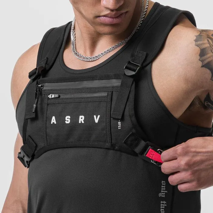 ASRV Bags Men Cordura Lightweight Chest Pack Black