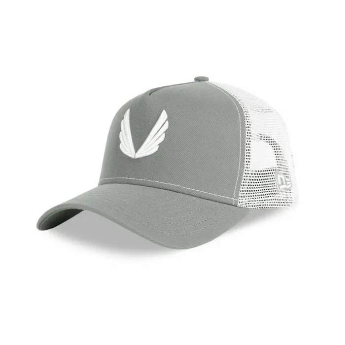 ASRV Hats and Headwear Men New Era 9Forty AFrame Trucker Hat Greywhite wings