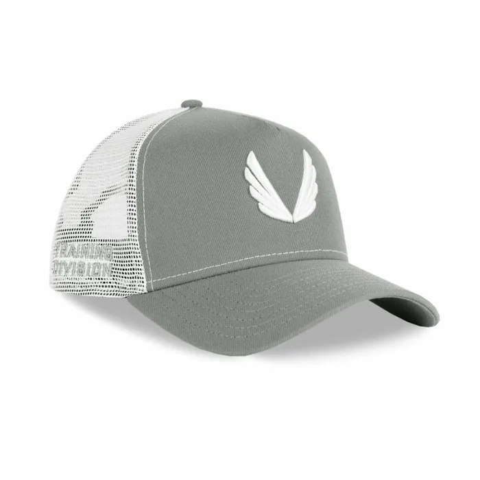 ASRV Hats and Headwear Men New Era 9Forty AFrame Trucker Hat Greywhite wings ASRV Hats and Headwear Men New Era 9Forty AFrame Trucker Hat Greywhite wings