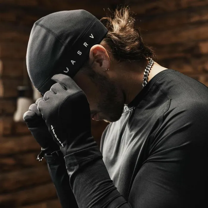 ASRV Hats and Headwear Men Performance Wings Logo Skull Cap Black