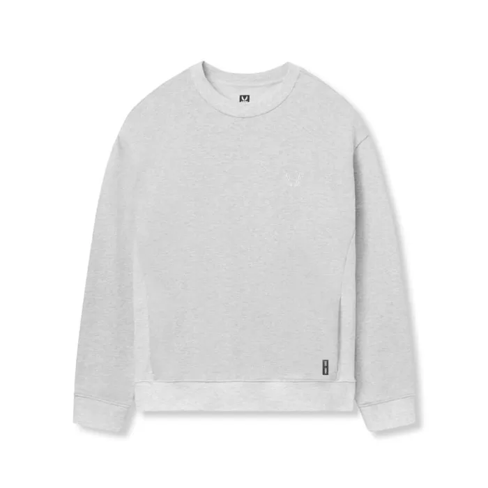 ASRV Hoodies and Sweatshirts Men Herringbone Terry Crewneck Heather Grey
