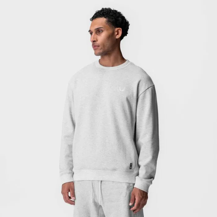 ASRV Hoodies and Sweatshirts Men Herringbone Terry Crewneck Heather Grey