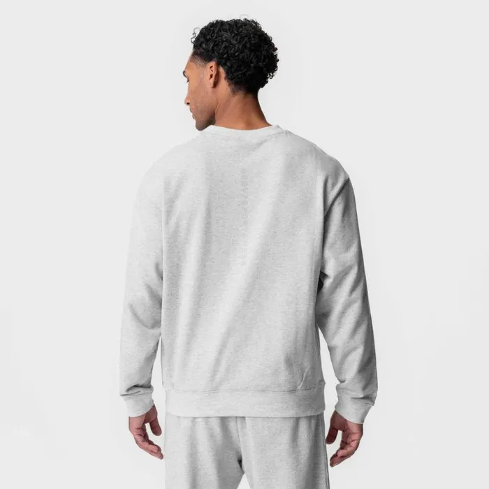 ASRV Hoodies and Sweatshirts Men Herringbone Terry Crewneck Heather Grey