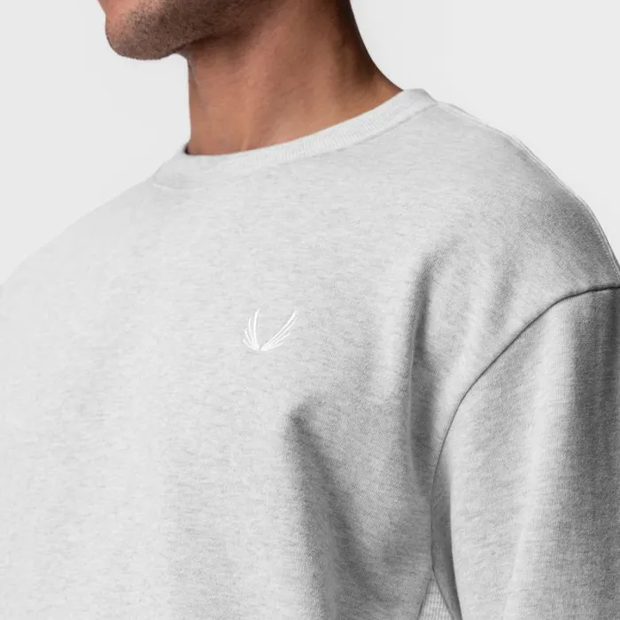 ASRV Hoodies and Sweatshirts Men Herringbone Terry Crewneck Heather Grey
