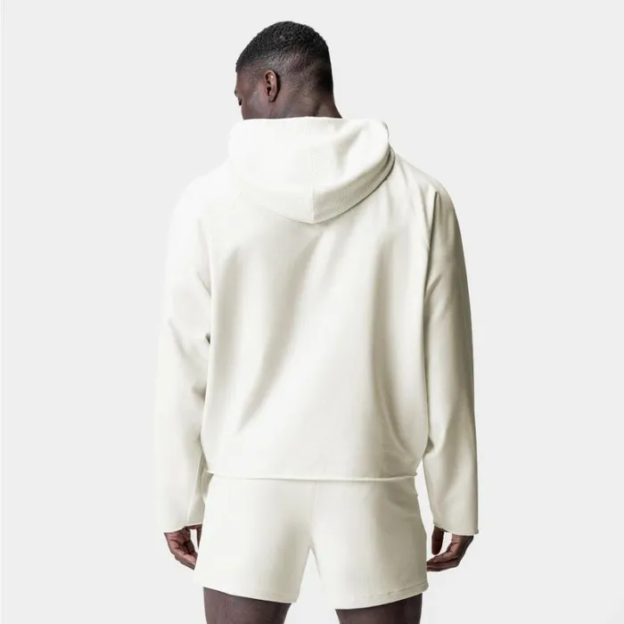 ASRV Hoodies and Sweatshirts Men MicroTerry Raw Hem Hoodie Cream