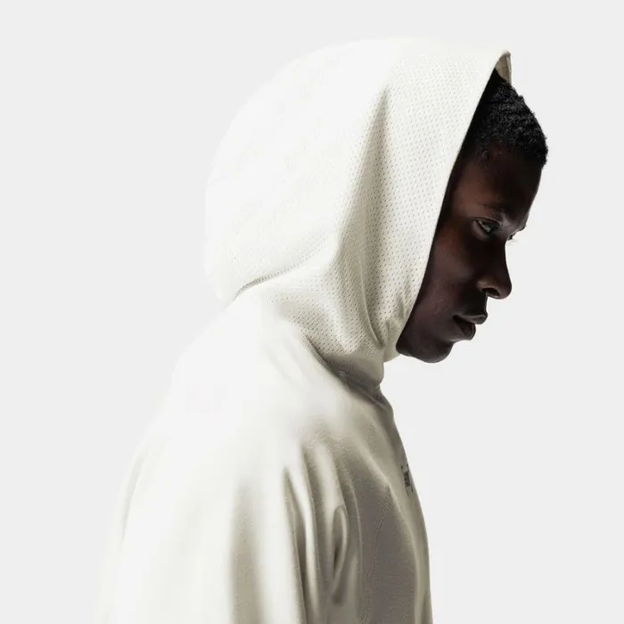 ASRV Hoodies and Sweatshirts Men MicroTerry Raw Hem Hoodie Cream