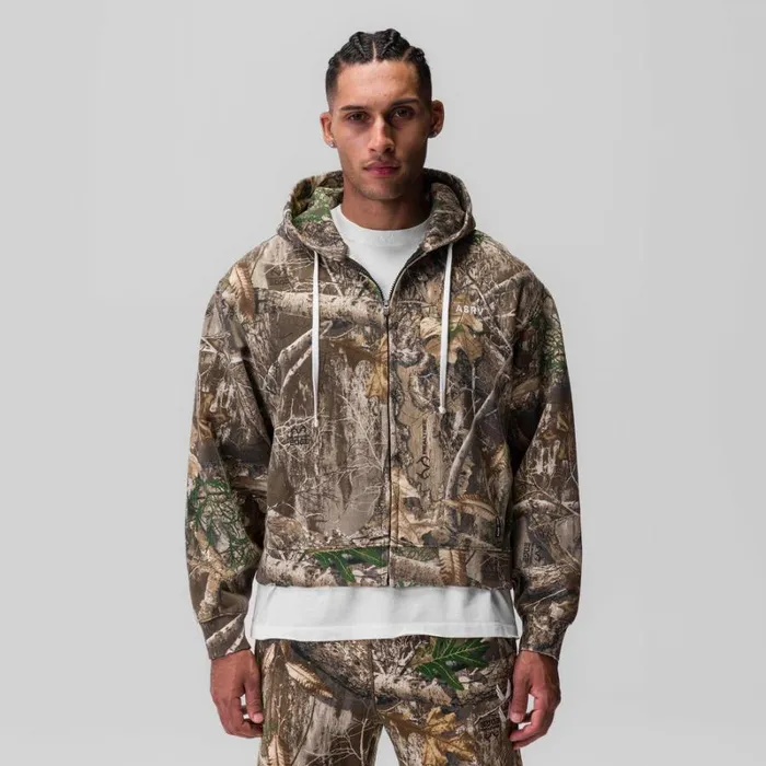 ASRV Hoodies and Sweatshirts Men Tech Essential Distressed Full Zip Hoodie Realtree Camo ASRV Hoodies and Sweatshirts Men Tech Essential Distressed Full Zip Hoodie Realtree Camo