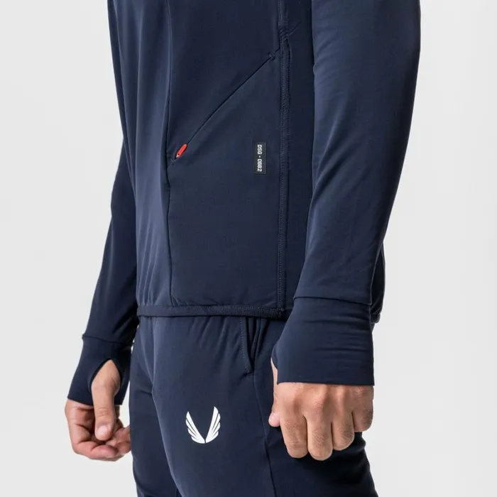 ASRV Hoodies and Sweatshirts Men Thermal Training Hoodie Navy