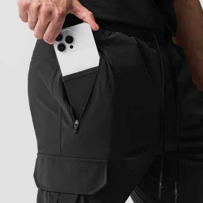 ASRV Joggers and Pants Men TetraLite Cargo High Rib Jogger Black