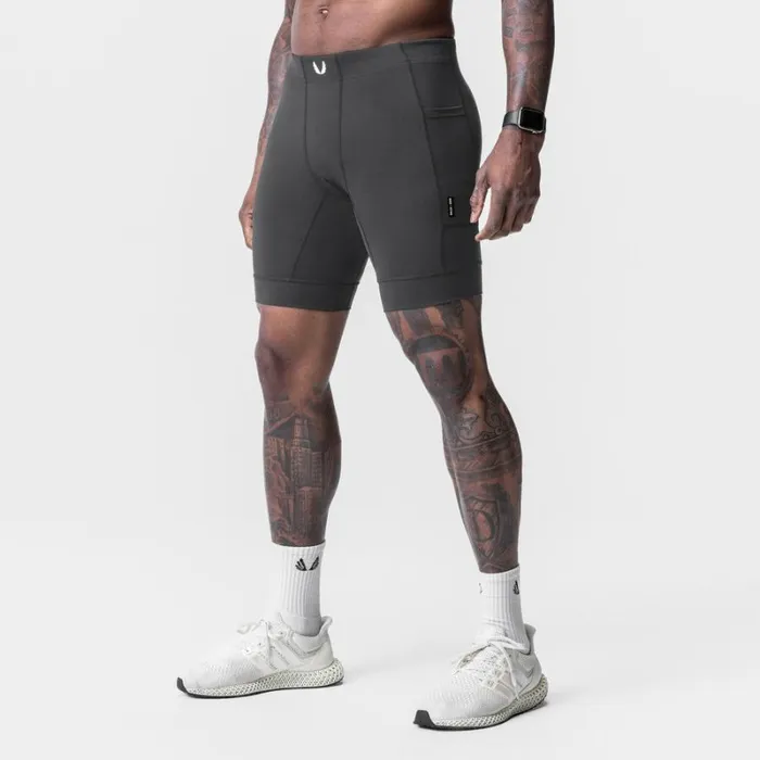 ASRV Leggings Men WarpFlexx Side Pocket 12Length Legging Space Grey