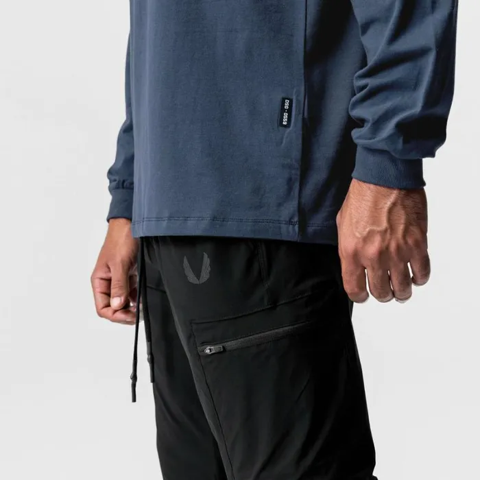 ASRV Long Sleeves Men CottonPlus Mock Neck Long Sleeve Navy
