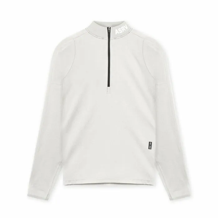 ASRV Long Sleeves Men NanoMesh Quarter Zip Stone