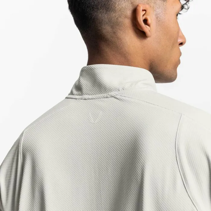 ASRV Long Sleeves Men NanoMesh Quarter Zip Stone