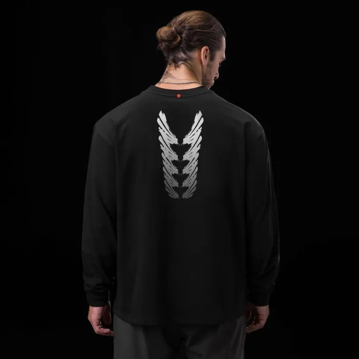 ASRV Long Sleeves Men Tech Essential Relaxed Long Sleeve Black 034brush Stroke034 ASRV Long Sleeves Men Tech Essential Relaxed Long Sleeve Black 034brush Stroke034