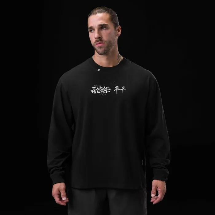 ASRV Long Sleeves Men Tech Essential Relaxed Long Sleeve Black 034brush Stroke034 ASRV Long Sleeves Men Tech Essential Relaxed Long Sleeve Black 034brush Stroke034