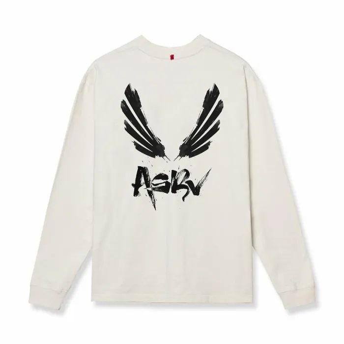 ASRV Long Sleeves Men Tech Essential Relaxed Long Sleeve Stone 034brush Wingsasrv034
