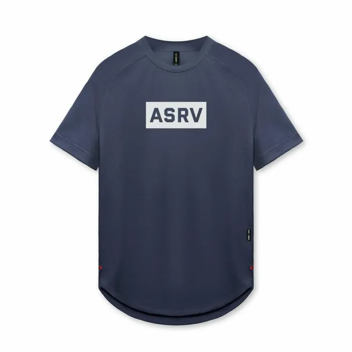 ASRV Short Sleeves Men AeroSilver Established Tee Navy 034box Logo034