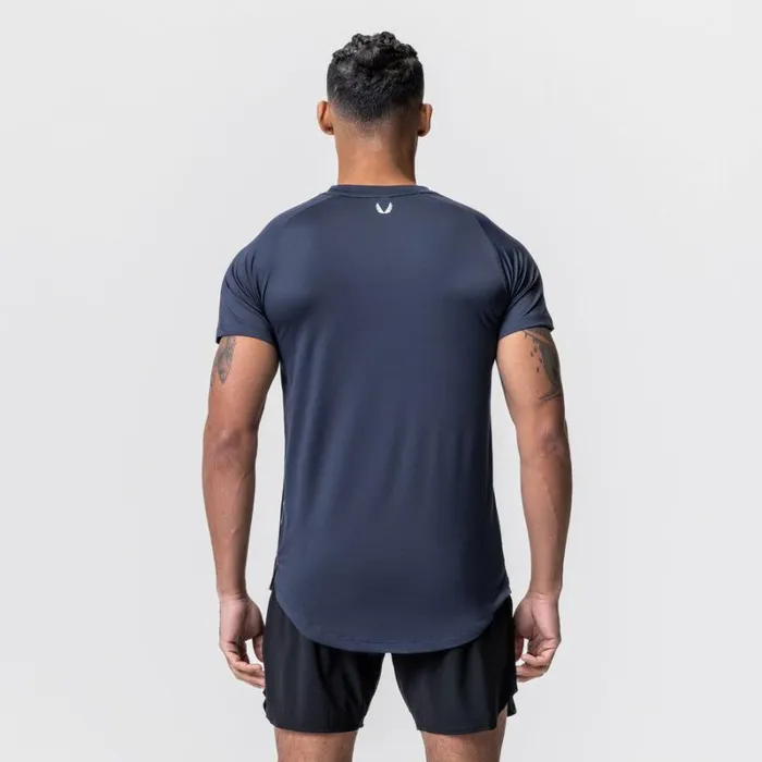 ASRV Short Sleeves Men AeroSilver Established Tee Navy 034box Logo034