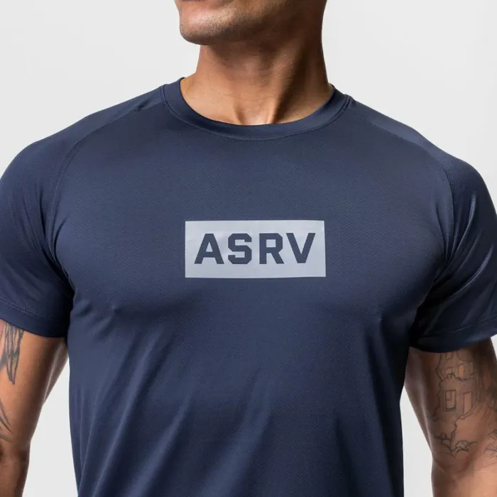 ASRV Short Sleeves Men AeroSilver Established Tee Navy 034box Logo034