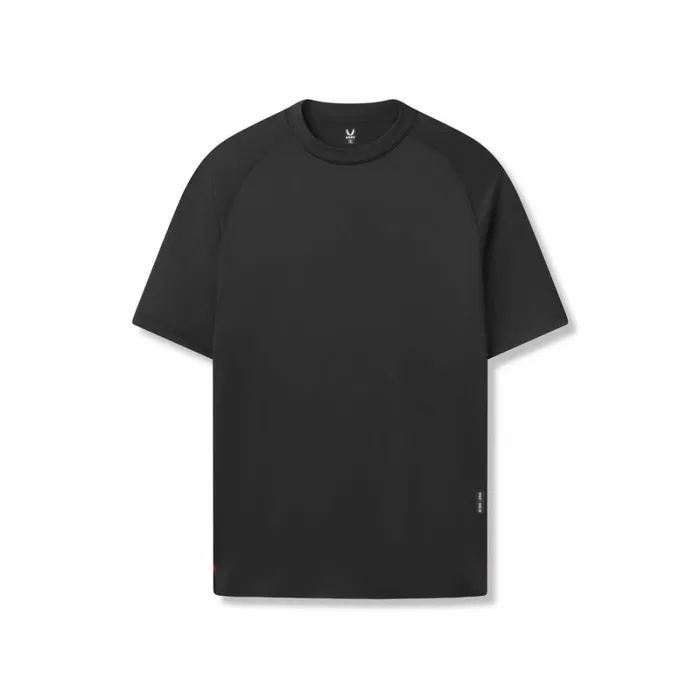 ASRV Short Sleeves Men AeroSilver Fitted Tee Black