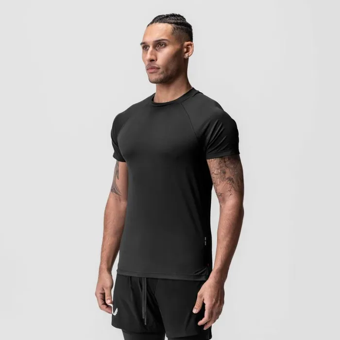ASRV Short Sleeves Men AeroSilver Fitted Tee Black
