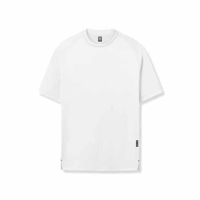 ASRV Short Sleeves Men AeroSilver Fitted Tee White