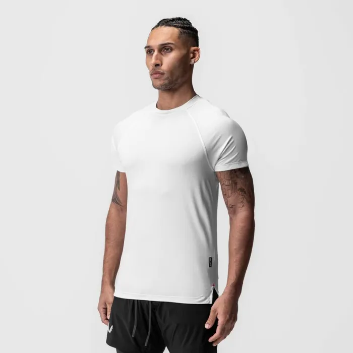 ASRV Short Sleeves Men AeroSilver Fitted Tee White