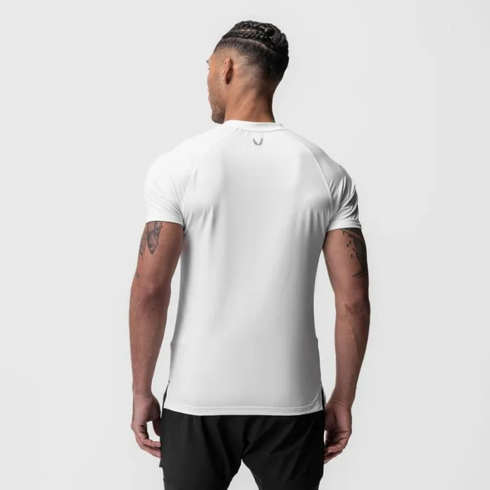 ASRV Short Sleeves Men AeroSilver Fitted Tee White