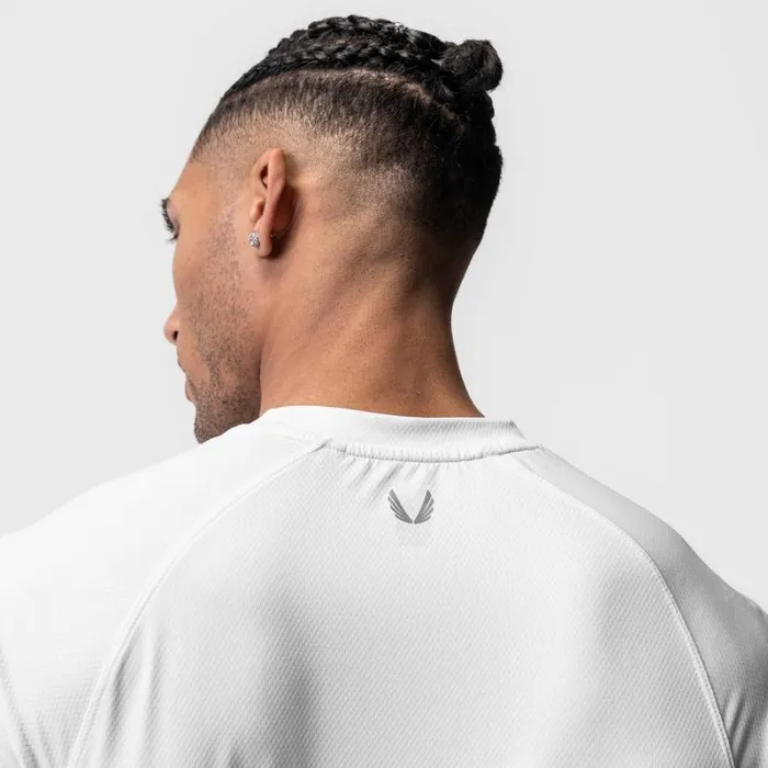 ASRV Short Sleeves Men AeroSilver Fitted Tee White