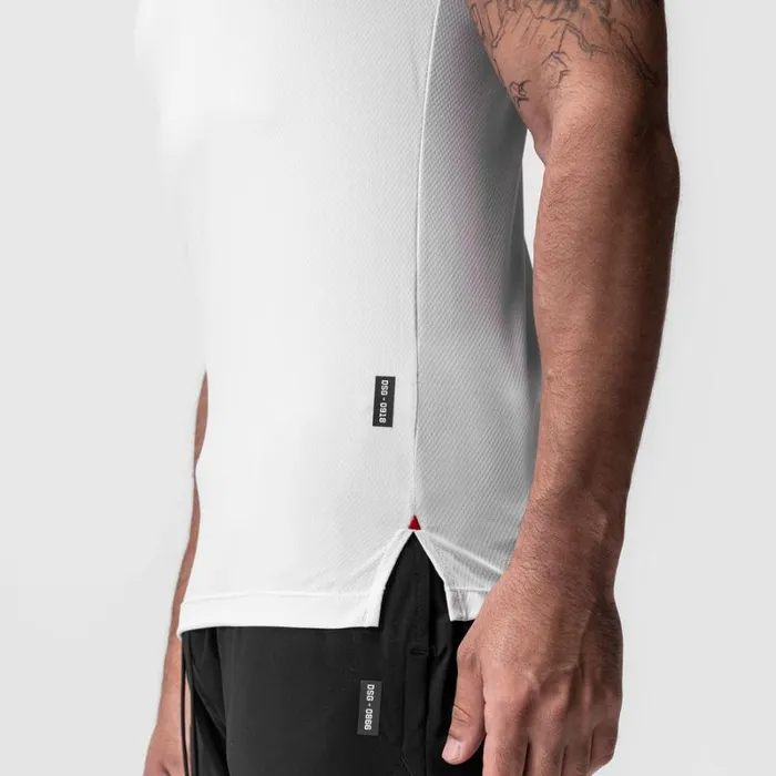 ASRV Short Sleeves Men AeroSilver Fitted Tee White