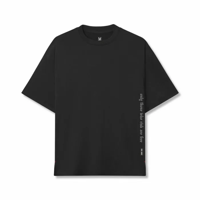 ASRV Short Sleeves Men AeroSilver Oversized Tee Black 034otwr034